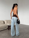Backless Halter Cowl Neck Cami