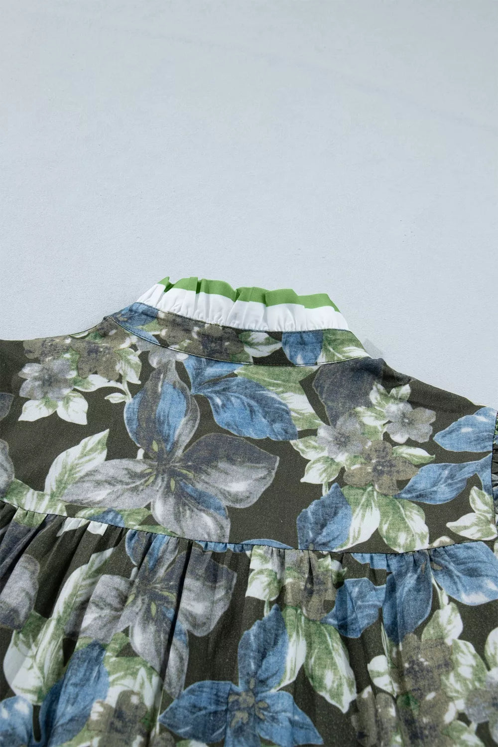 Ruffled Short Sleeve Floral Summer Blouse