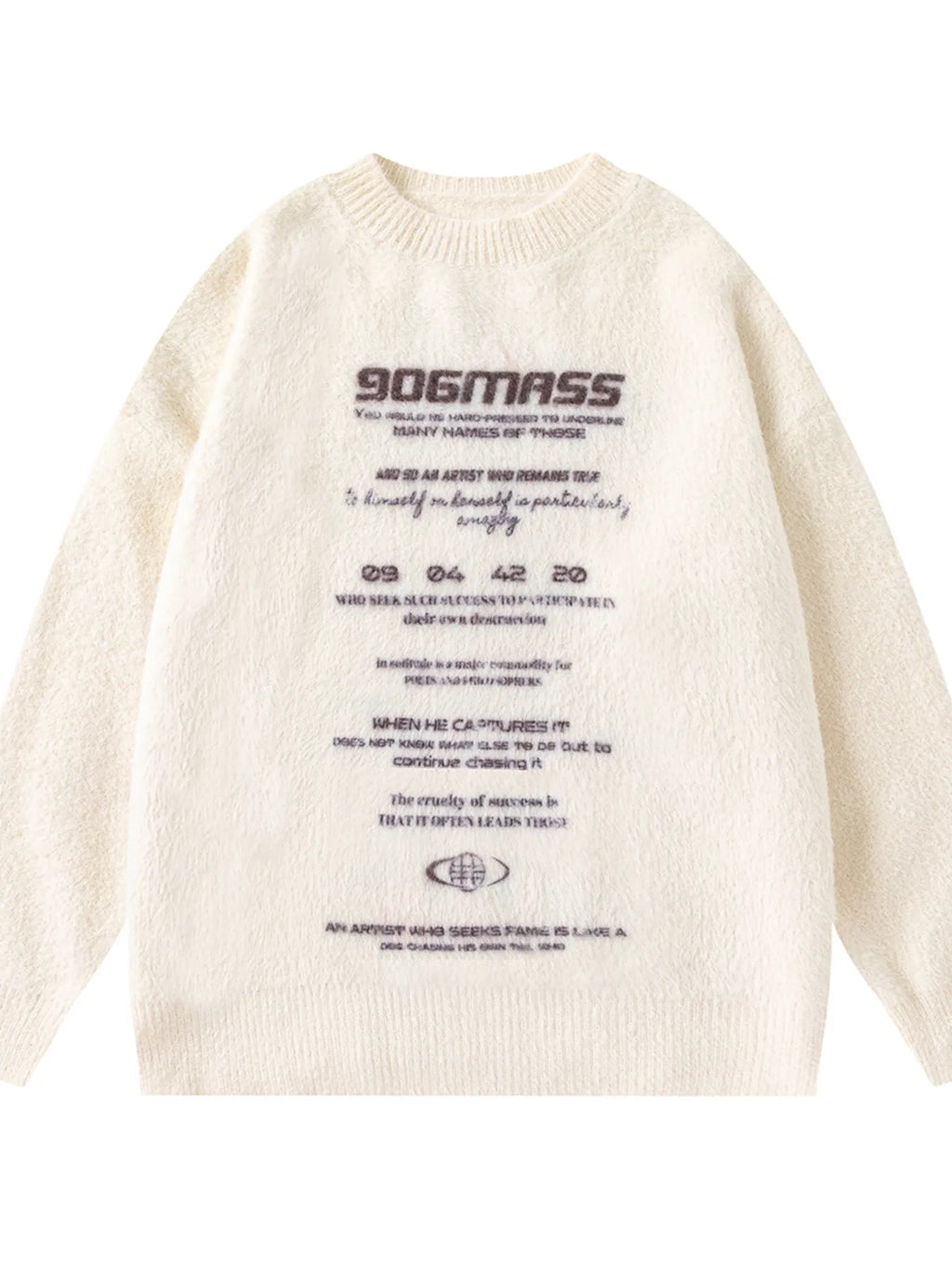 Men's Letter Crew Neck Long Sleeve Knit Sweater