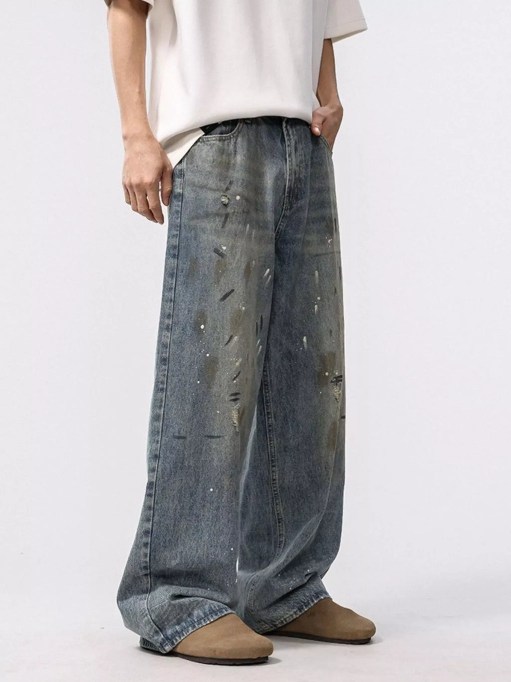 Men's Washed Loose Fit Jeans