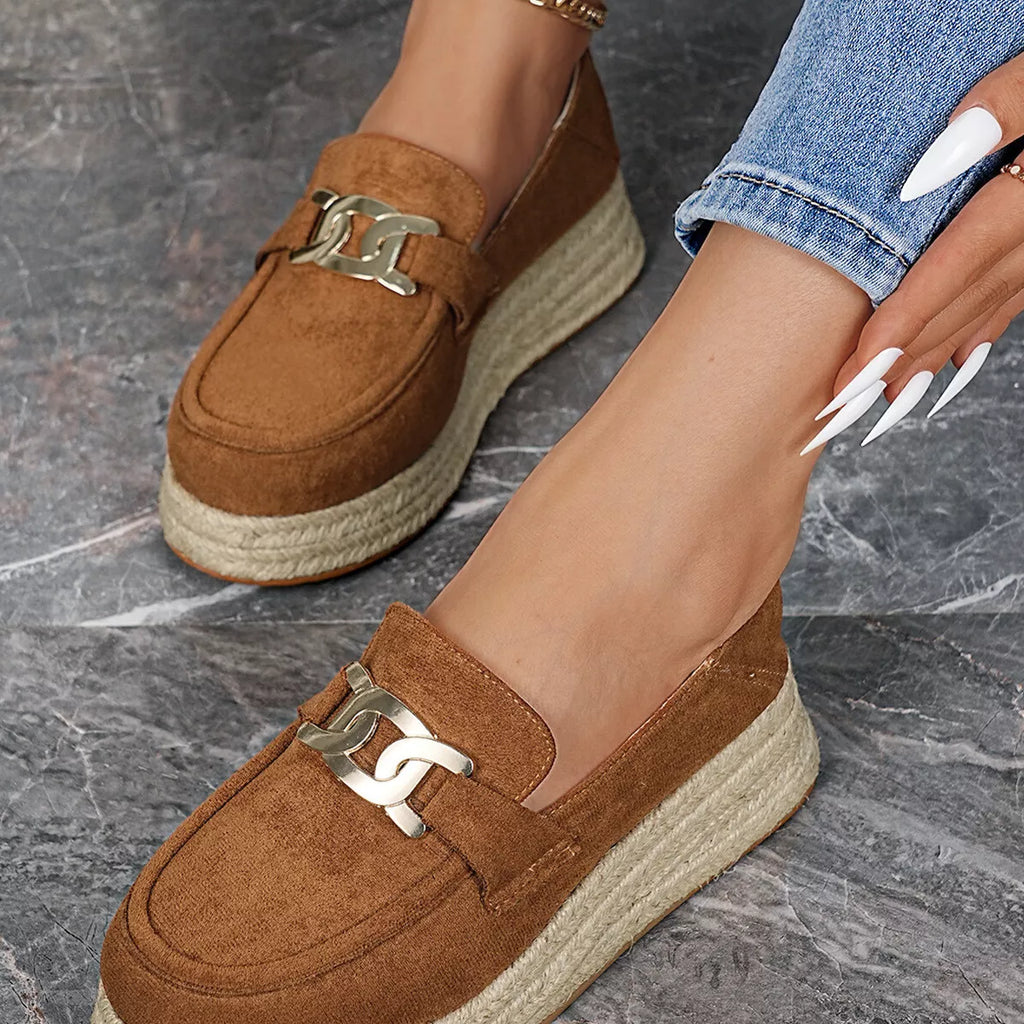 Round Toe Platform Loafers