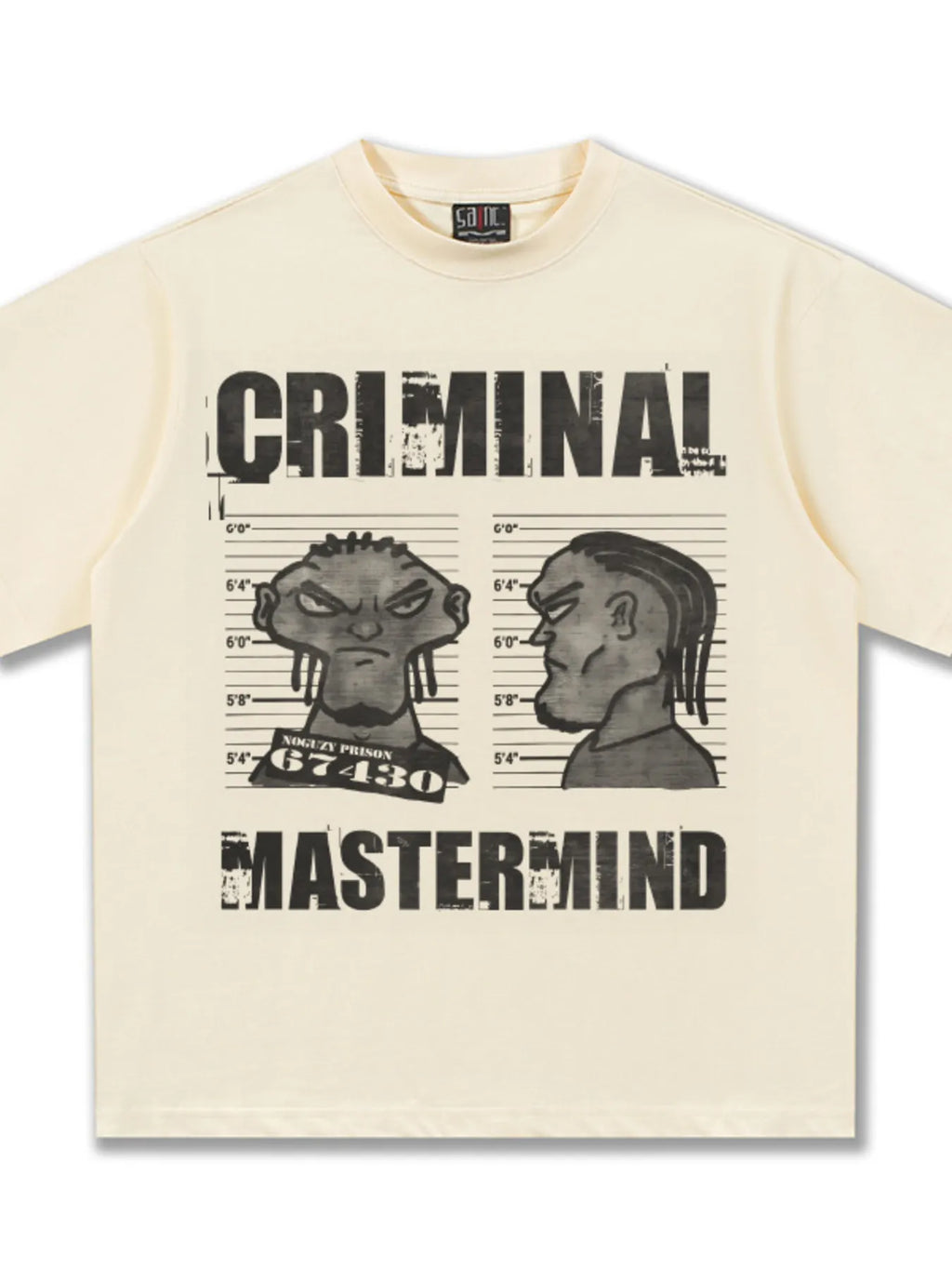 Men's Criminal Mastermind Graphic Oversized T-Shirt