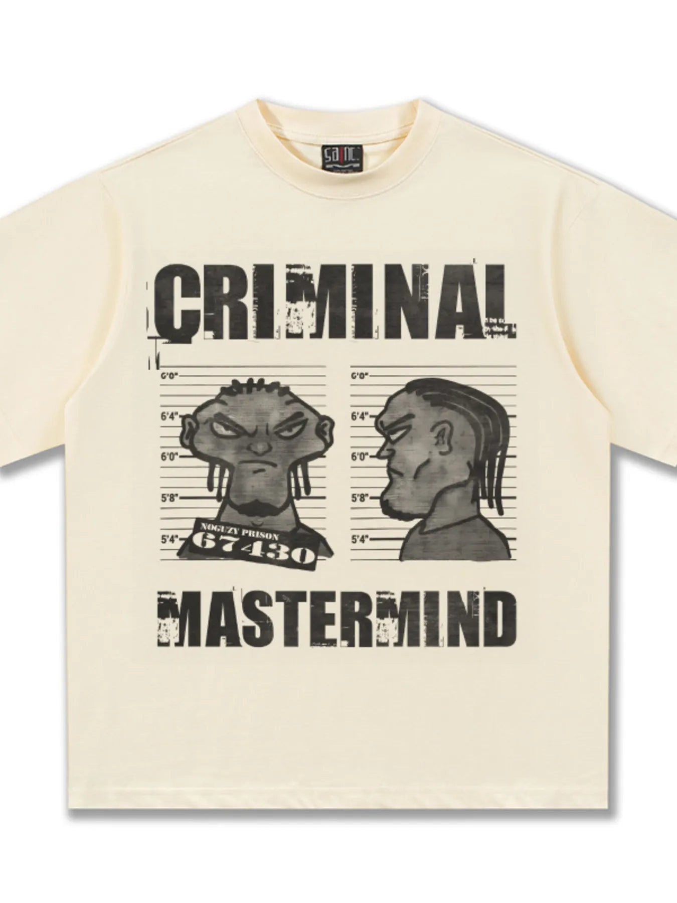 Men's Criminal Mastermind Graphic Oversized T-Shirt