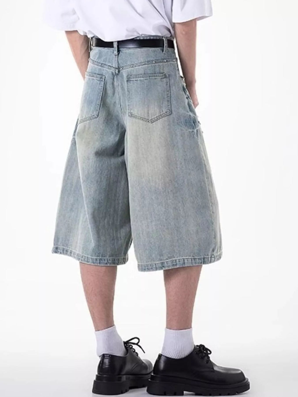 Men's Plus Size Wide Leg Denim Shorts