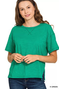 Zenana Cotton Slub Short Sleeve Tee