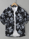 Men's Plus Size Printed Button-Up Casual Shirt