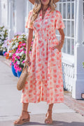 Polka Dot Puff Sleeve Midi Dress