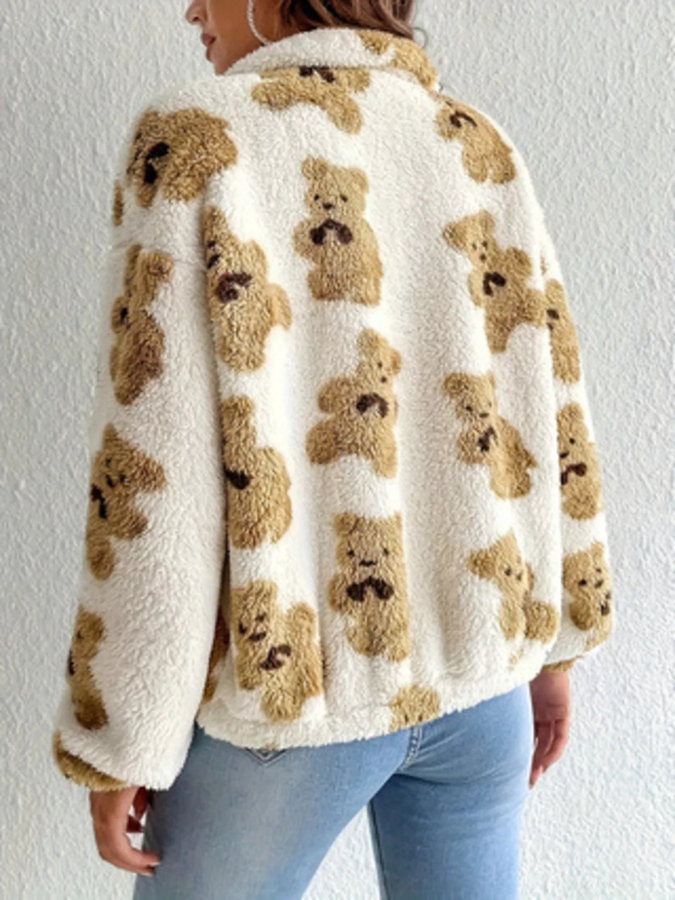 Teddy Bear Fuzzy Zip-Up Jacket