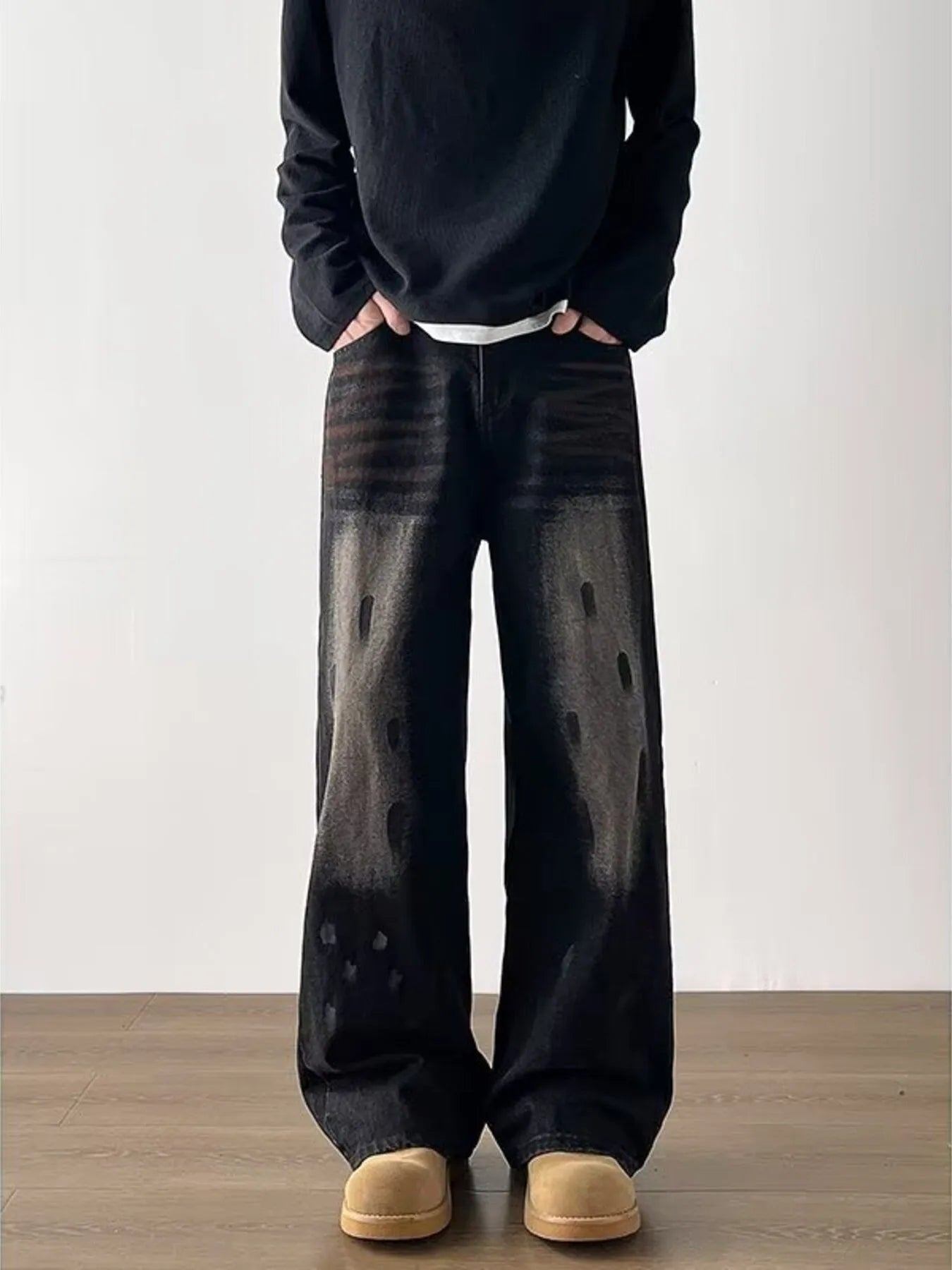 Men's Full Size Wide-Leg Jeans Plus Size
