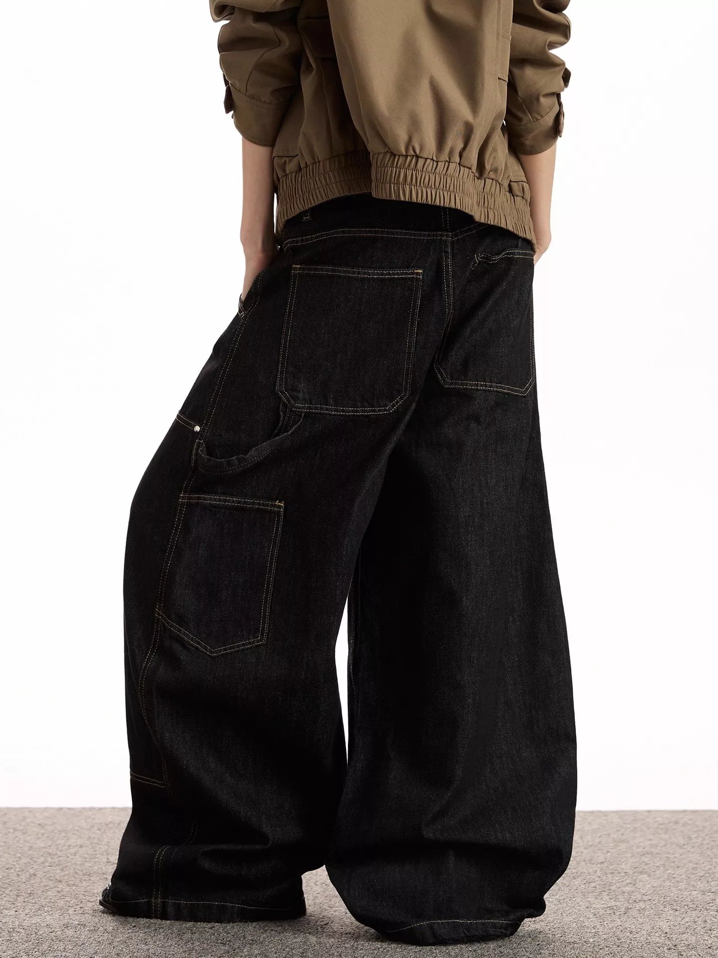 Men's Full Size Pocketed Wide Leg Jeans Plus Size