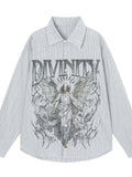 Men's Divinity Angel Striped Button-Up Shirt