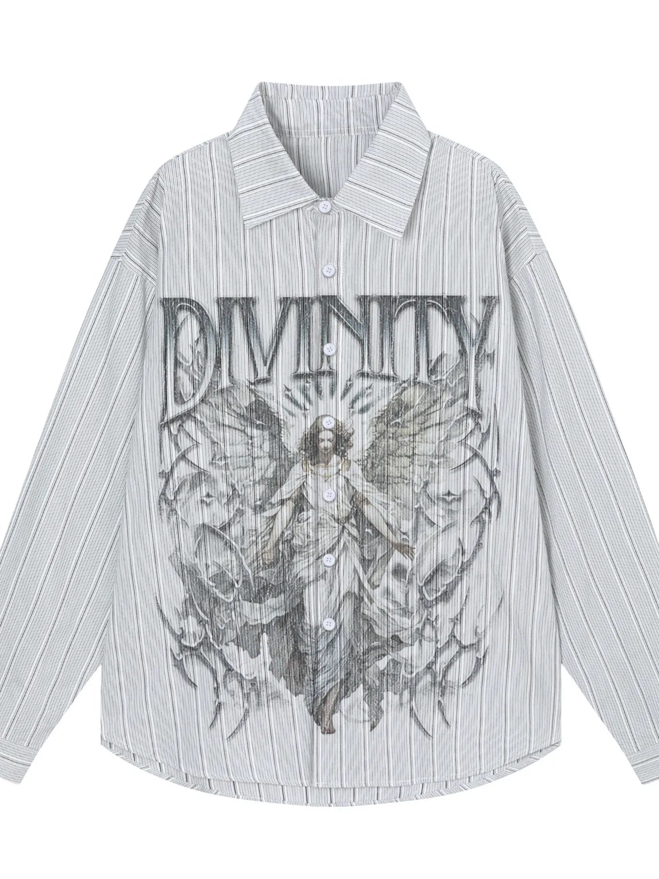 Men's Divinity Angel Striped Button-Up Shirt