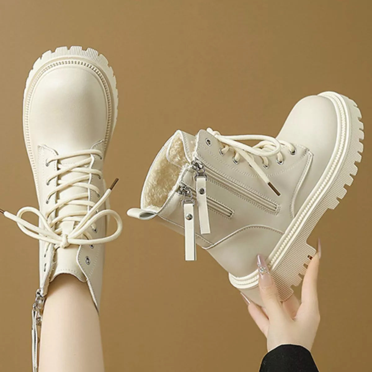 Lace-Up Ankle Combat Boots