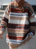 Men's Vintage Pattern Round Neck Knitted Sweater