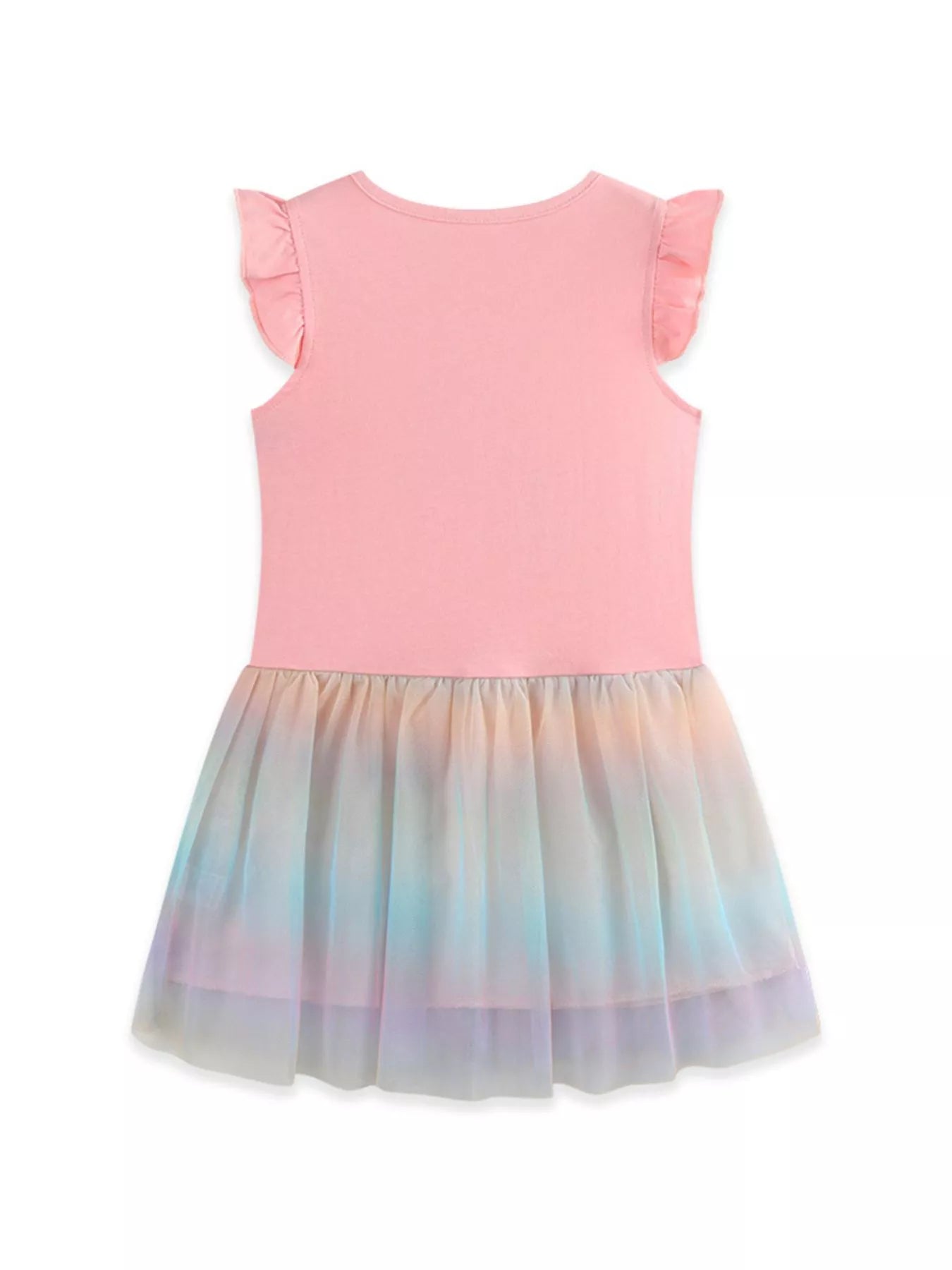Children's Unicorn Applique Rainbow Tulle Dress