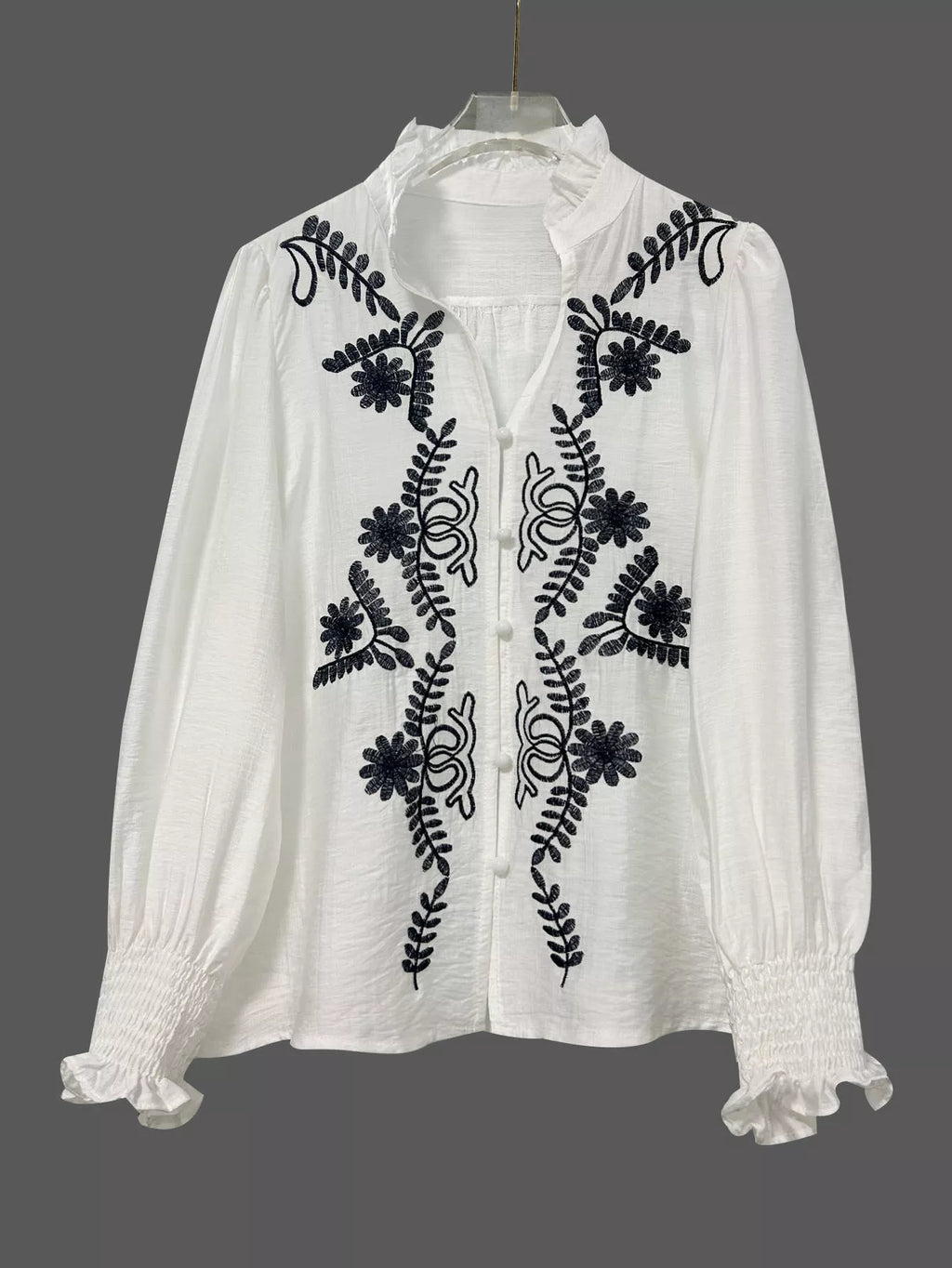 Embroidered Long Sleeve Shirt