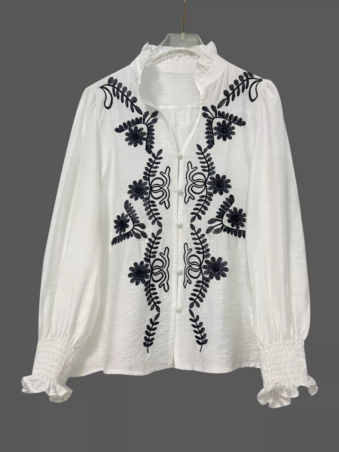 Embroidered Long Sleeve Shirt