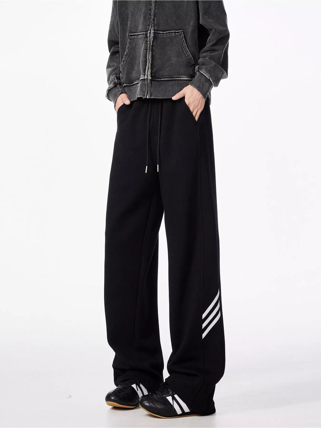 Men's Plus Size Wide Leg Casual Sweatpants with Drawstring