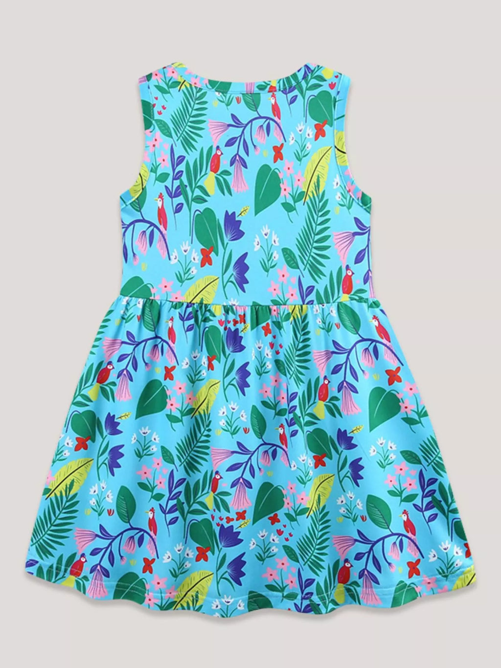 Children's Floral Print Sleeveless Casual Dress