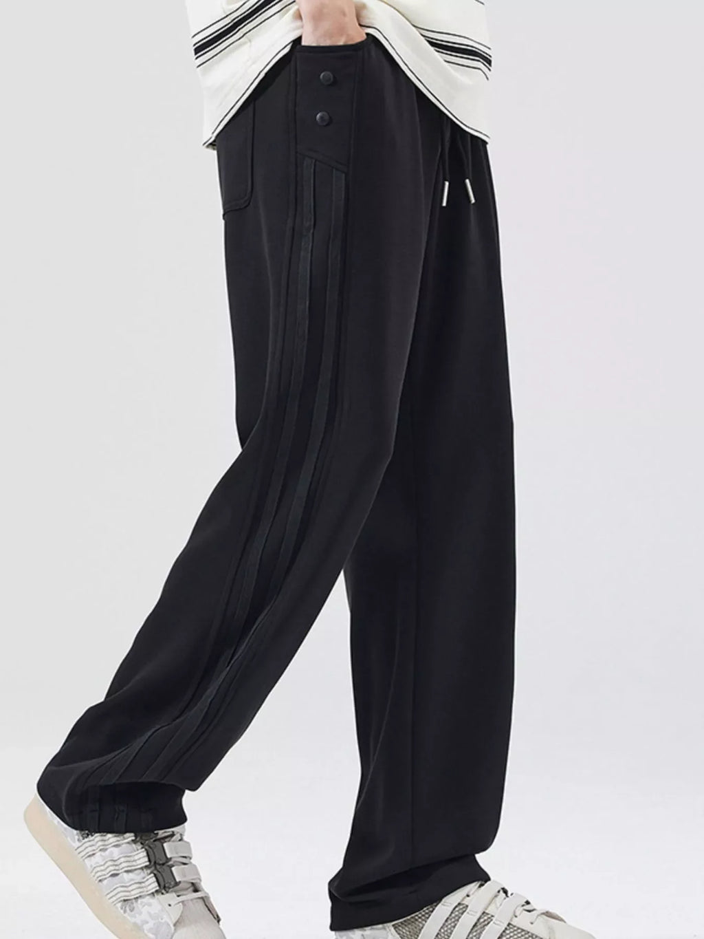 Men's Full Size Drawstring Wide Leg Casual Pants Plus Size