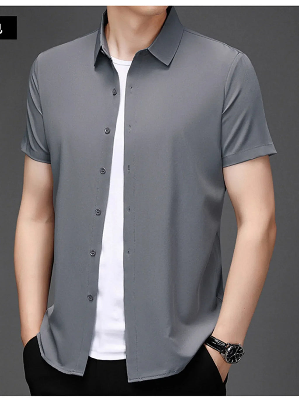 Men's Plus Size Button Up Short Sleeve Shirt