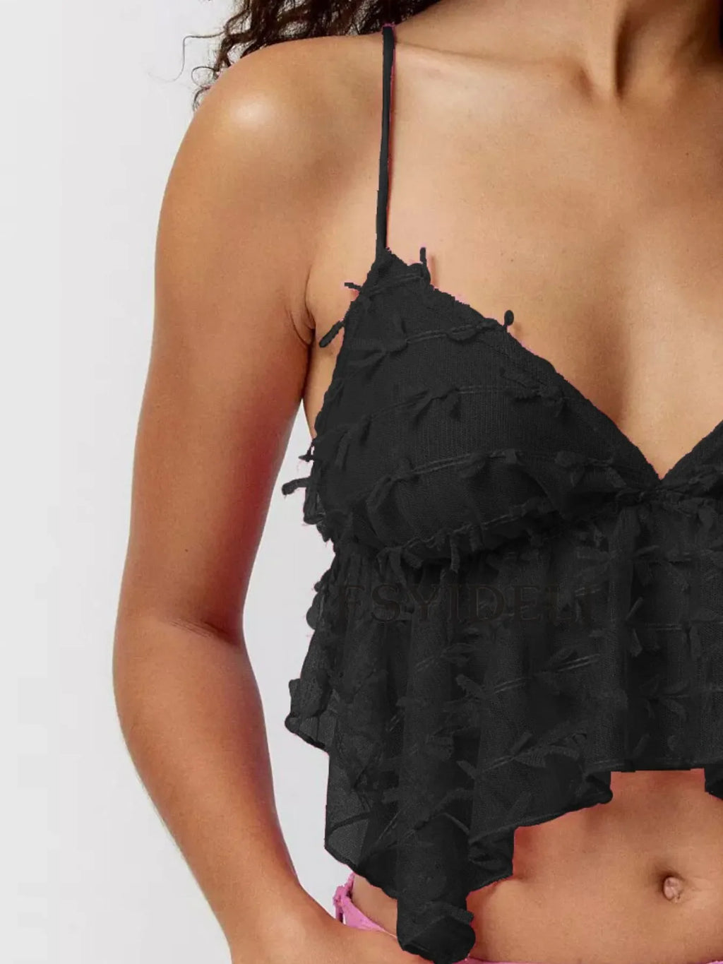Sheer Lace Cami Top with Delicate Trim