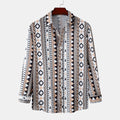 Men's Geometric Print Long Sleeve Shirt