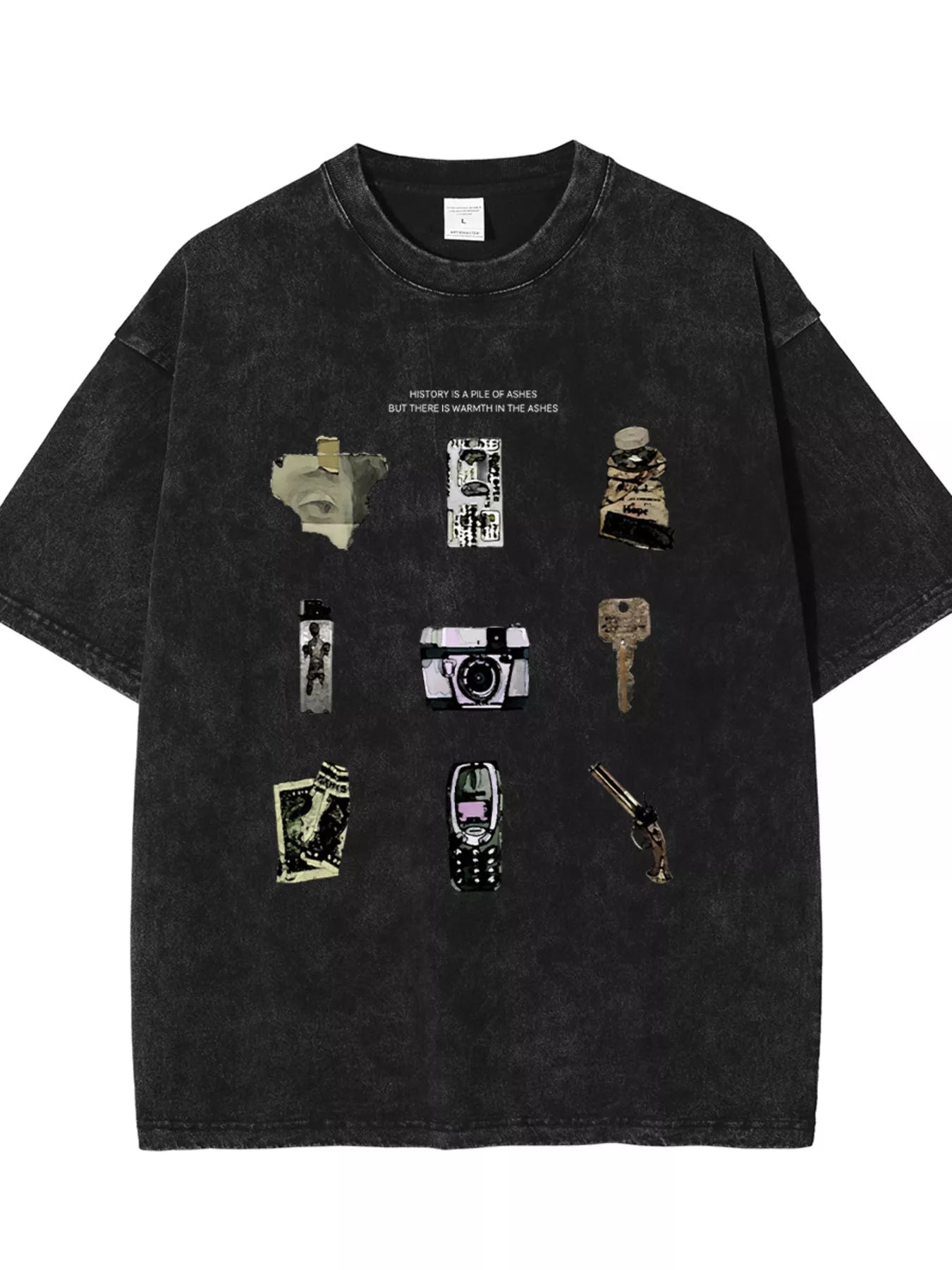 Men's Vintage Washed Graphic Round Neck T-Shirt