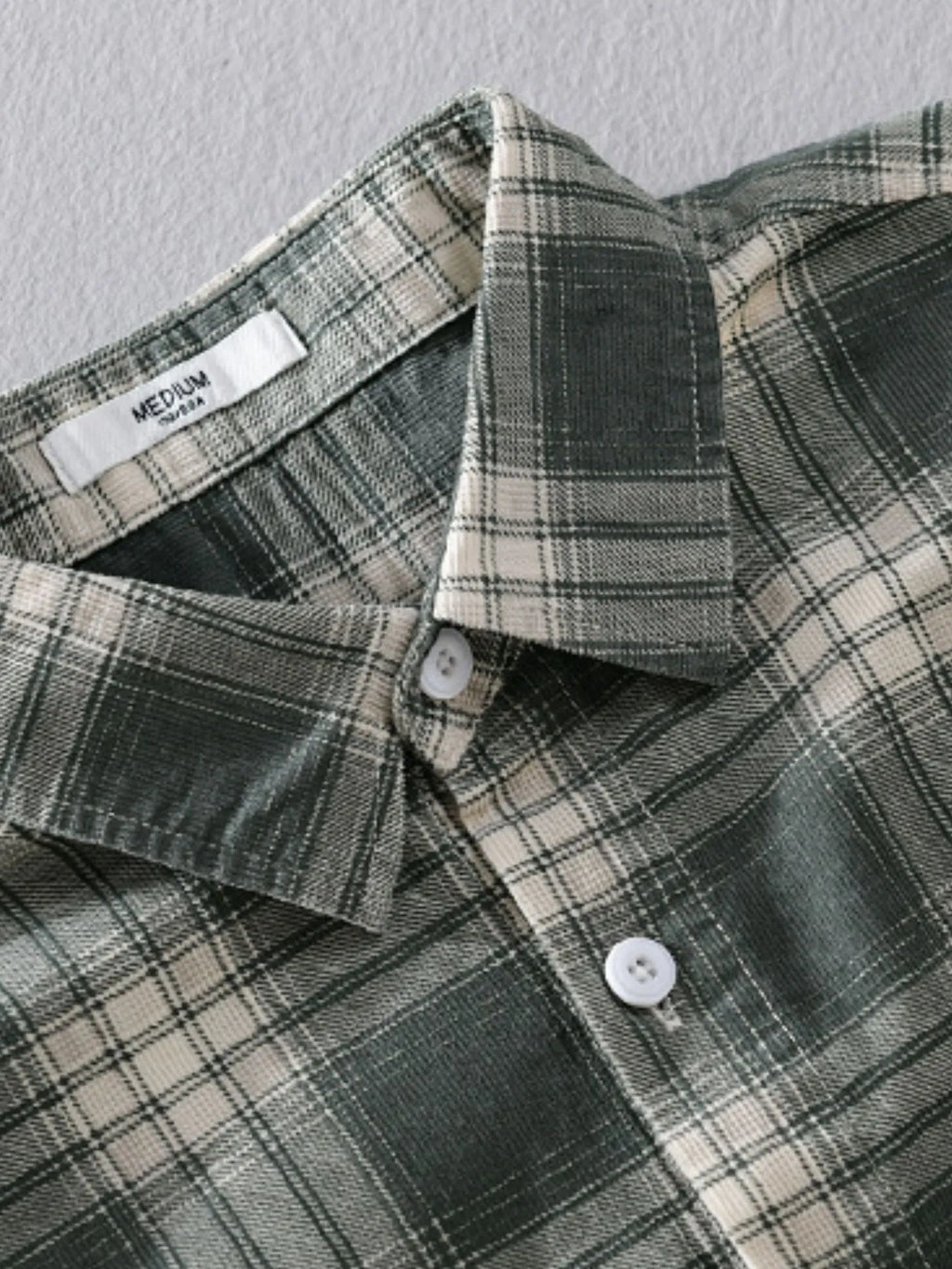 Men's Plus Size Plaid Button Up Long Sleeve Shirt