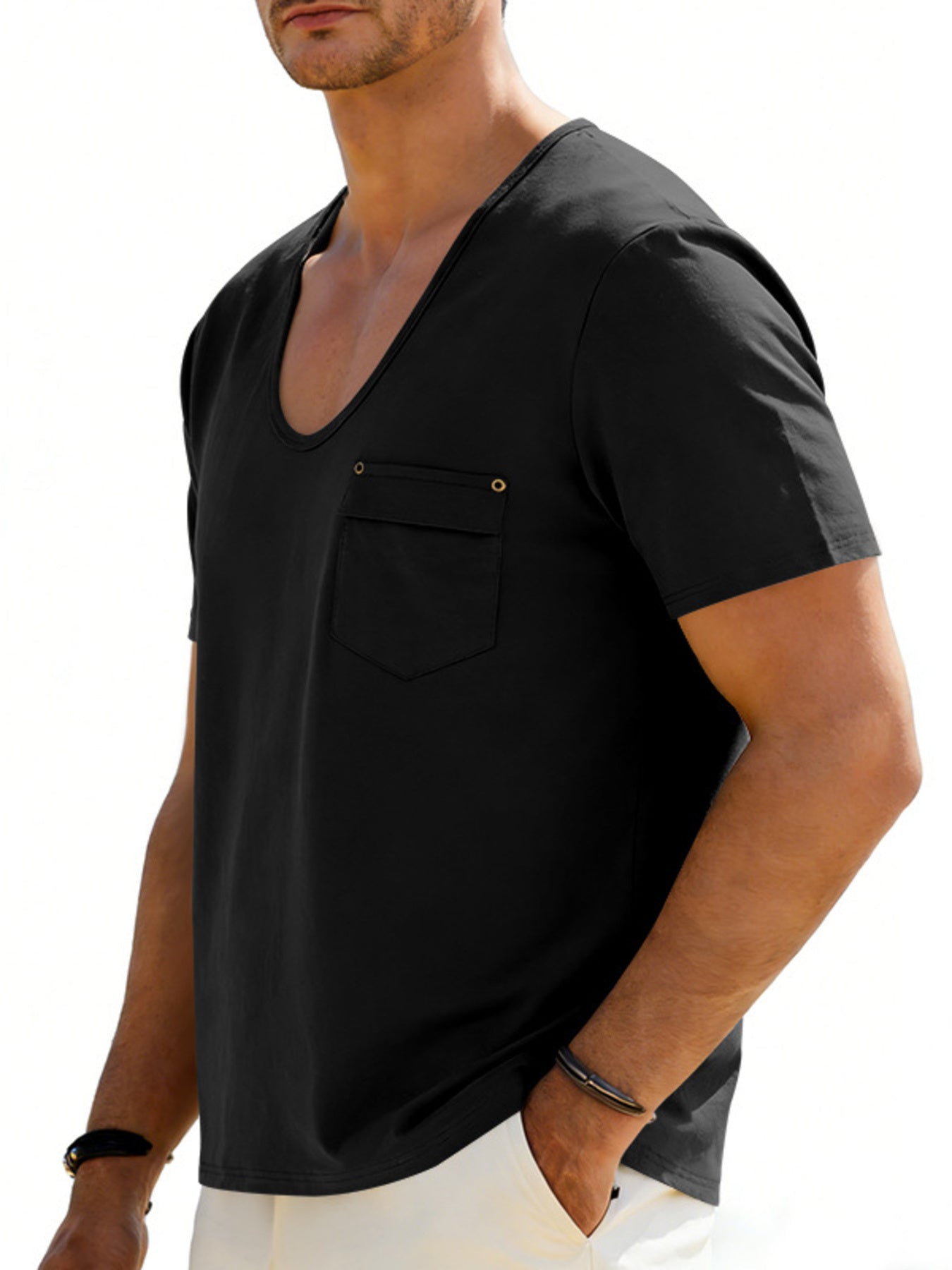Men's Full Size Short Sleeve Pocket T-Shirt Plus Size