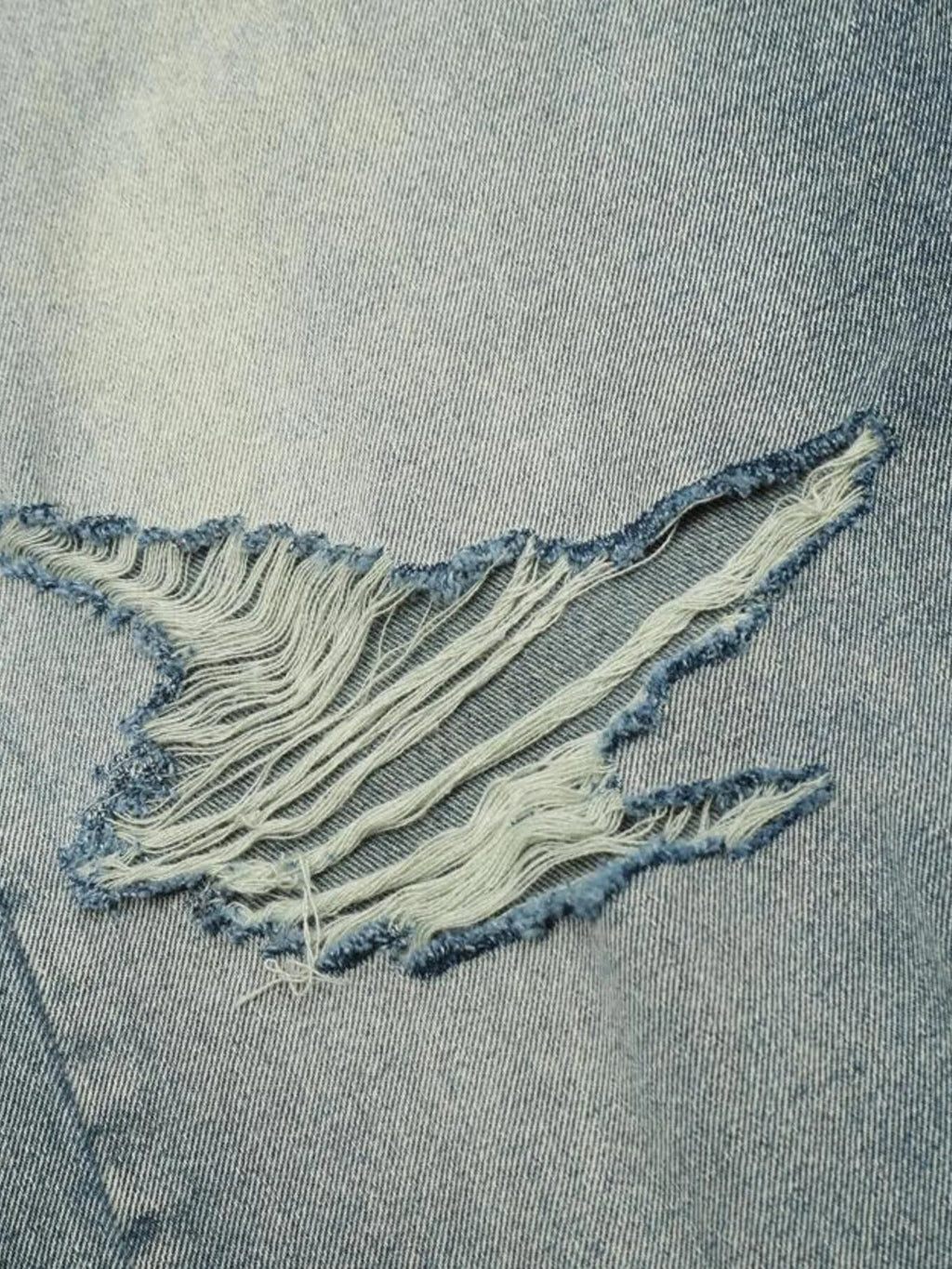Men's Distressed Wide Leg Vintage Wash Jeans