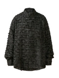 Men's Button Up Textured Oversized Shirt