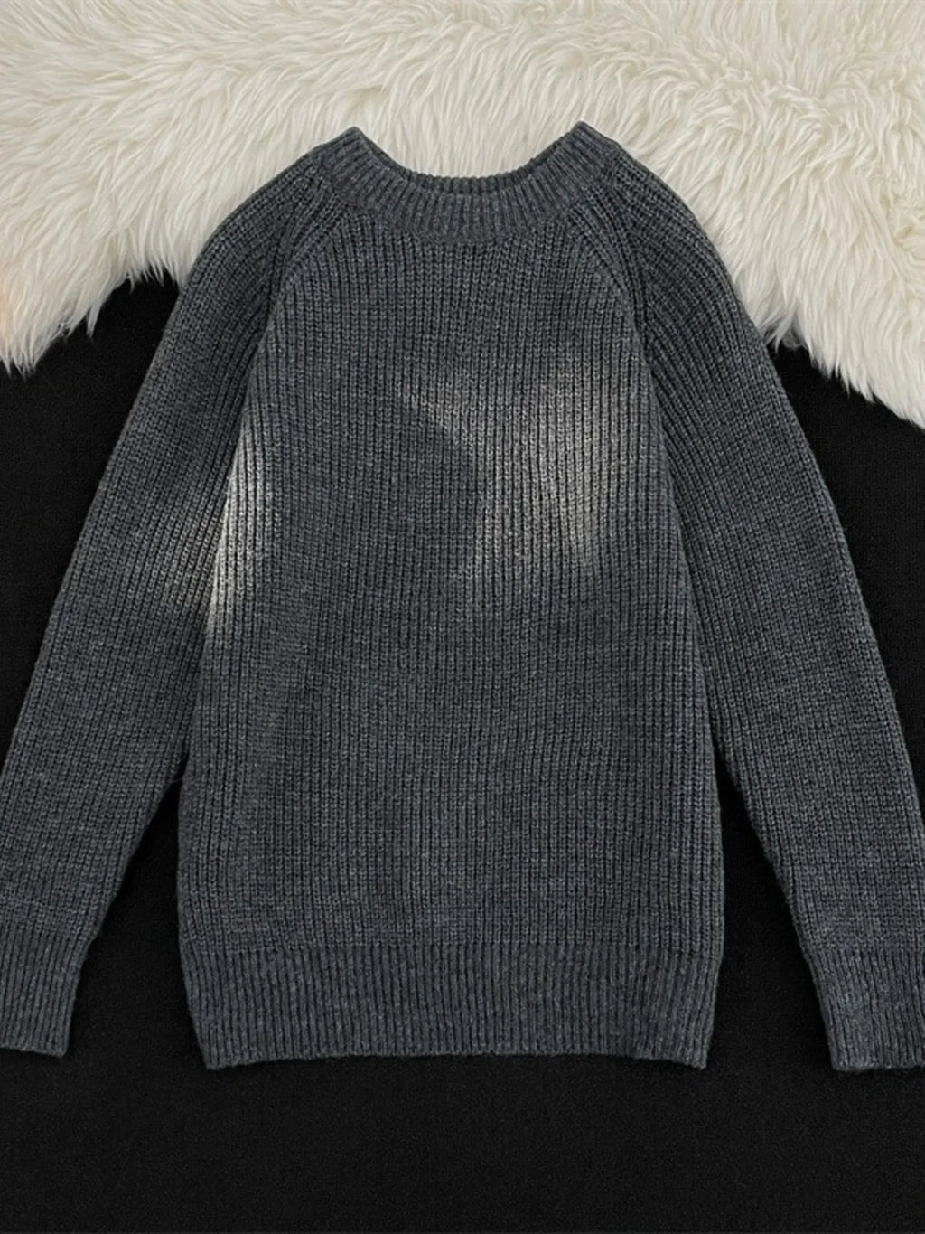 Men's Plus Size Round Neck Long Sleeve Sweater