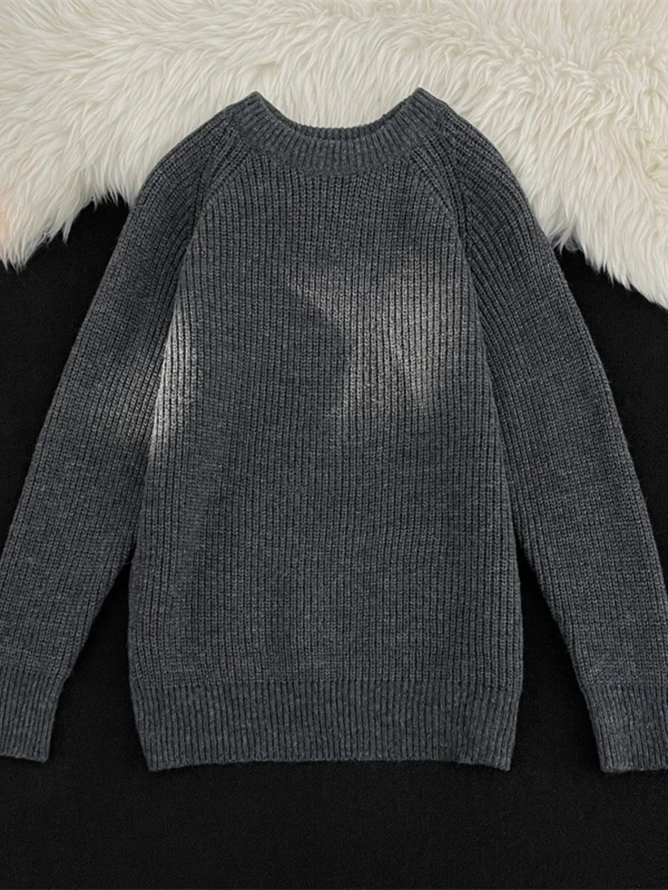 Men's Plus Size Round Neck Long Sleeve Sweater