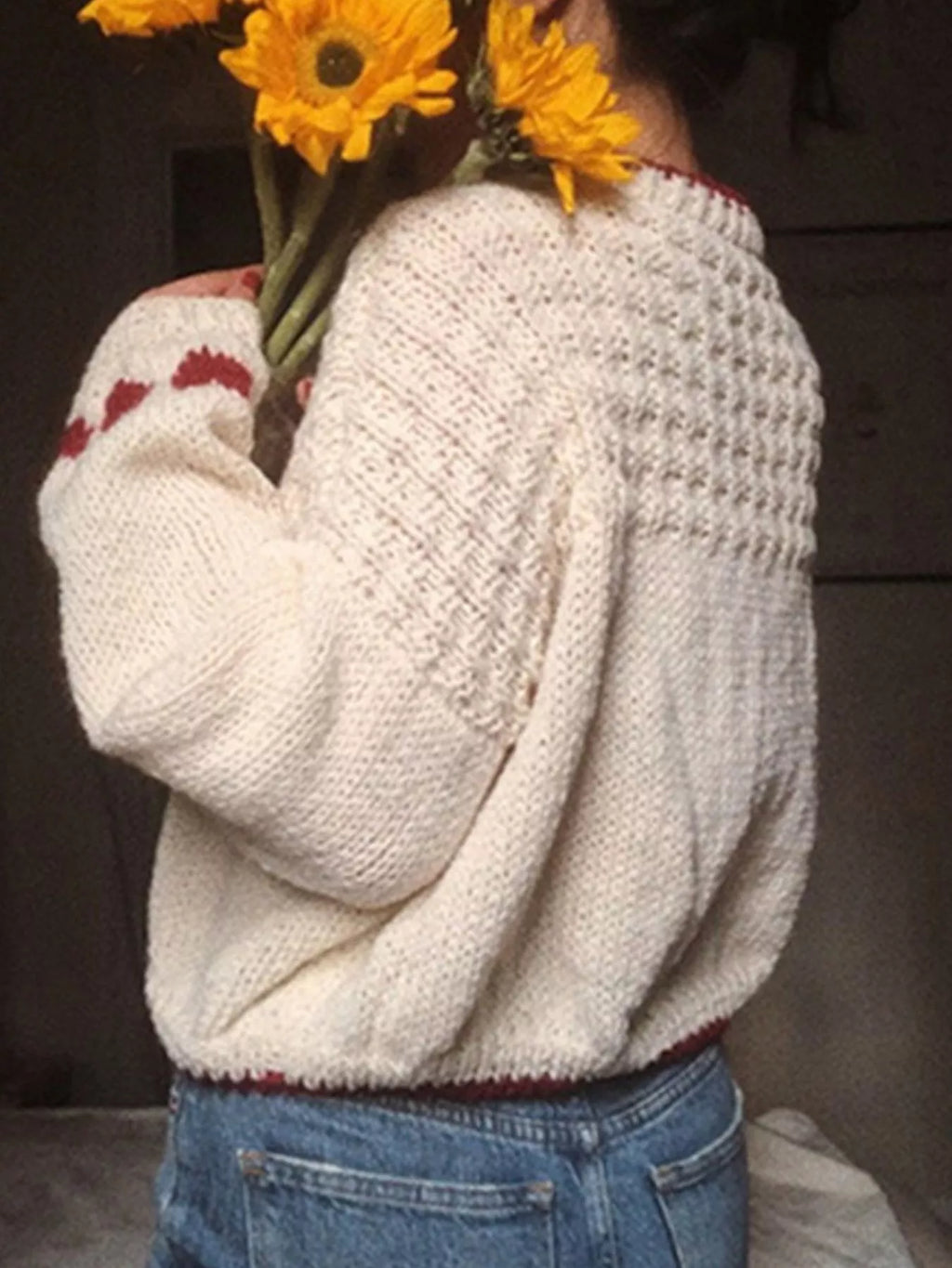 Contrast Trim Round Neck Sweater