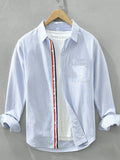 Men's Plus Size Striped Button Up Long Sleeve Shirt