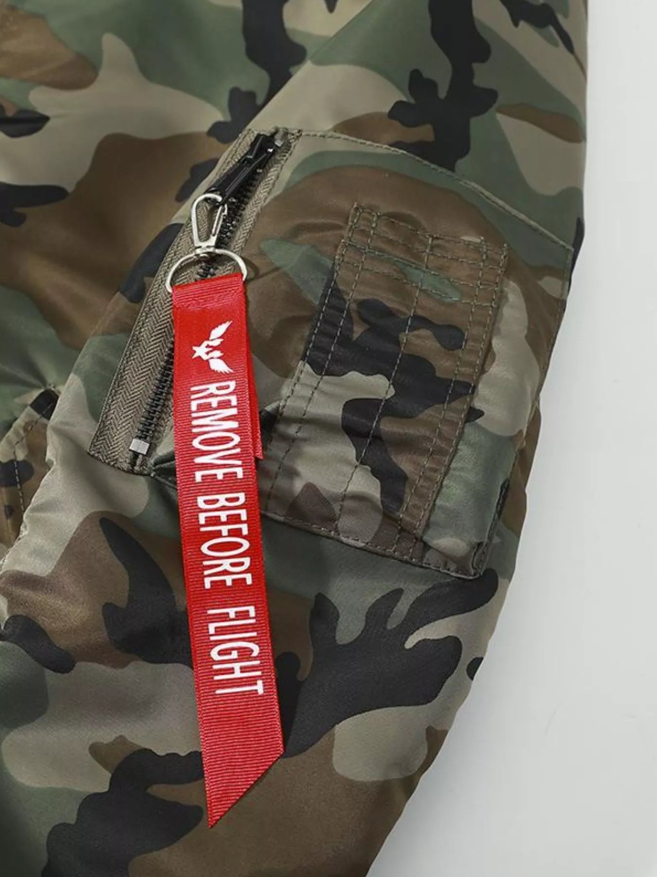 Men's Plus Size Zip Up Camouflage Bomber Jacket