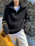 Half-Zip Long Sleeve Sweater