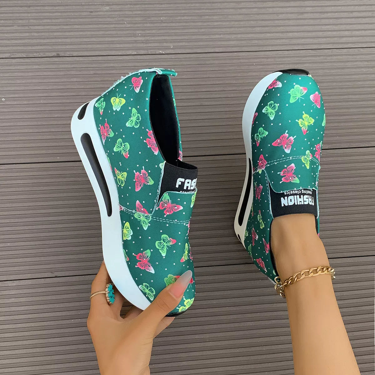 Butterfly Round Toe Slip-Ons