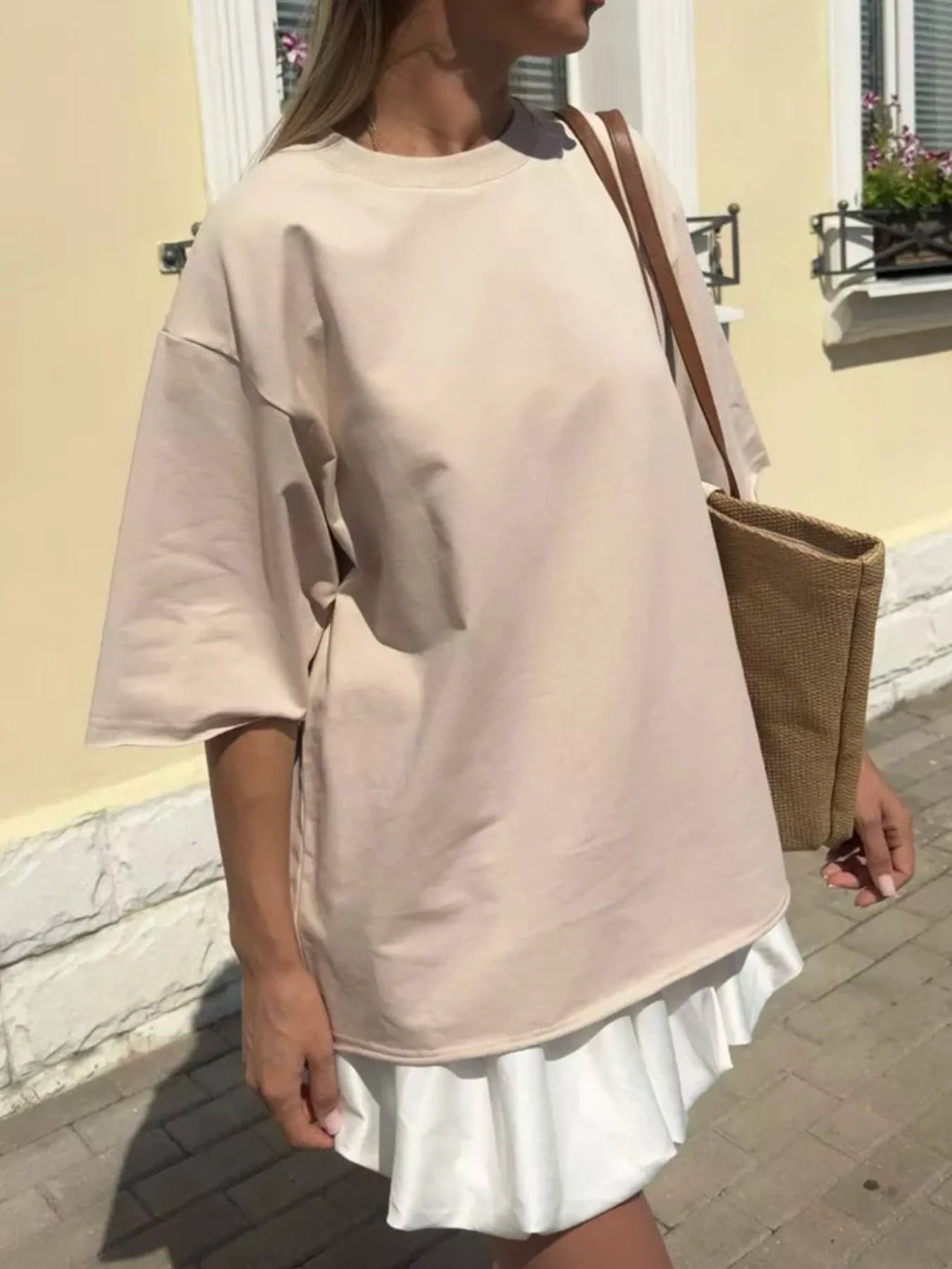 Round Neck Half Sleeve Oversized T-Shirt