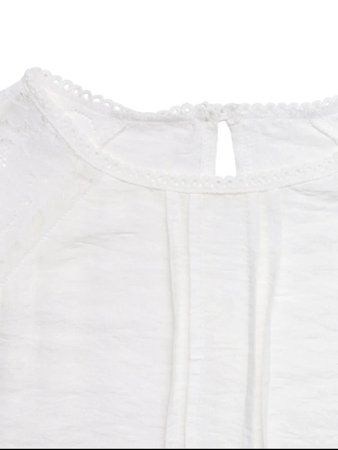 Lace Round Neck Short Sleeve Top