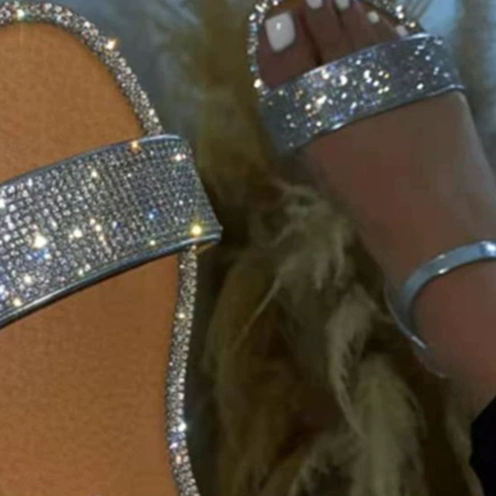 Rhinestone Ankle Strap Sandals