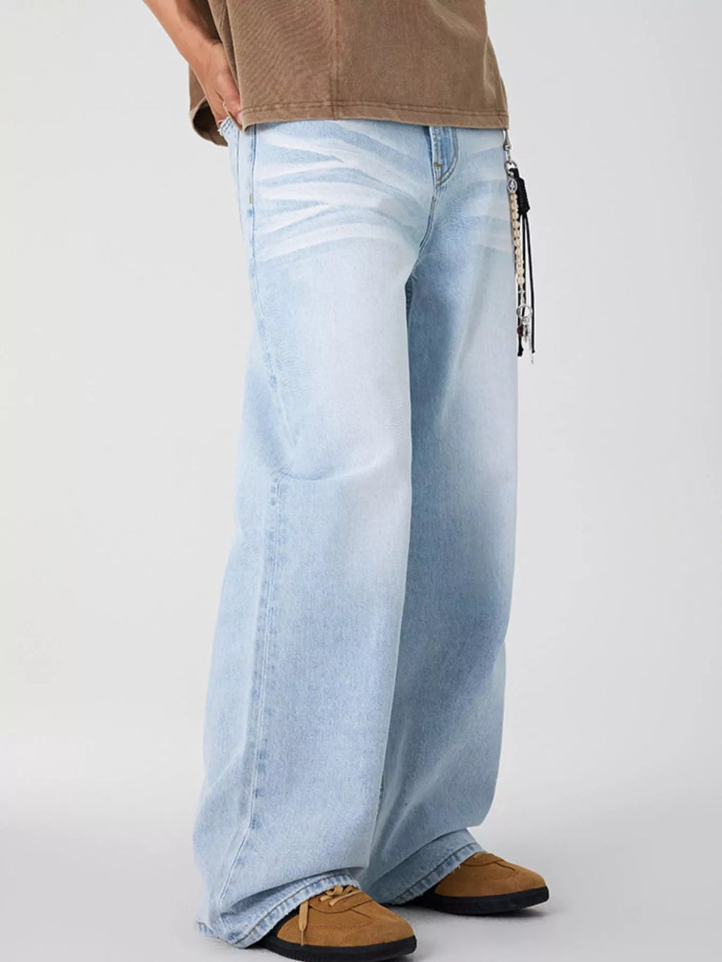 Men's Wash Wide Leg Jeans