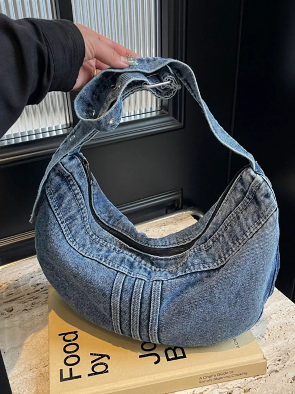 Denim Adjustable Strap Crossbody Bag