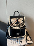 Lace Trim Bow Decor Backpack Bag