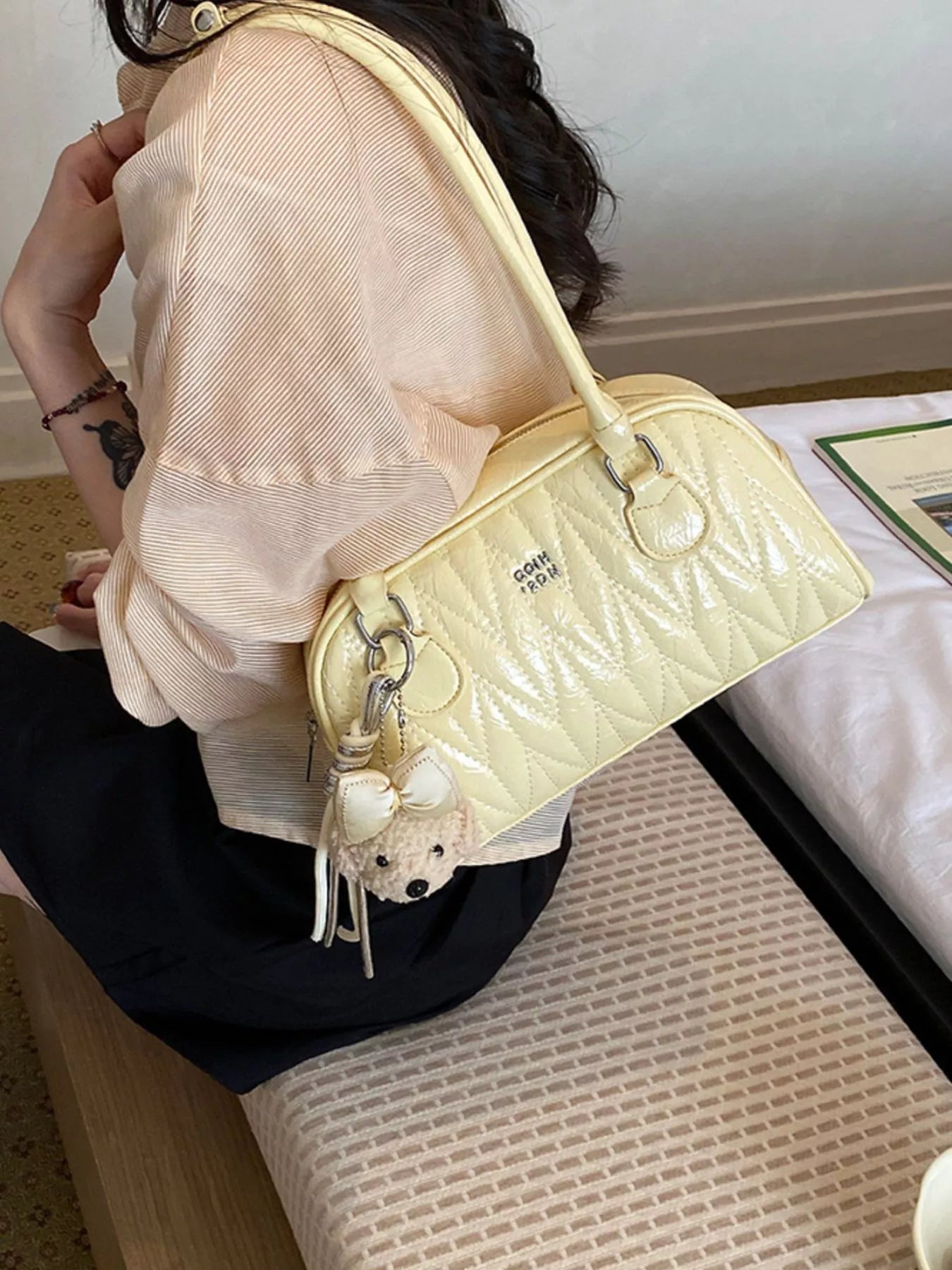 Quilted Zip Shoulder Bag