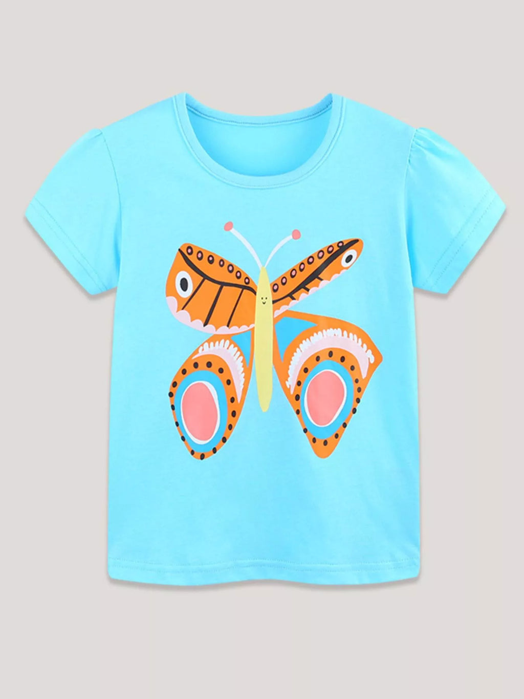 Children's Butterfly Graphic Short Sleeve T-Shirt