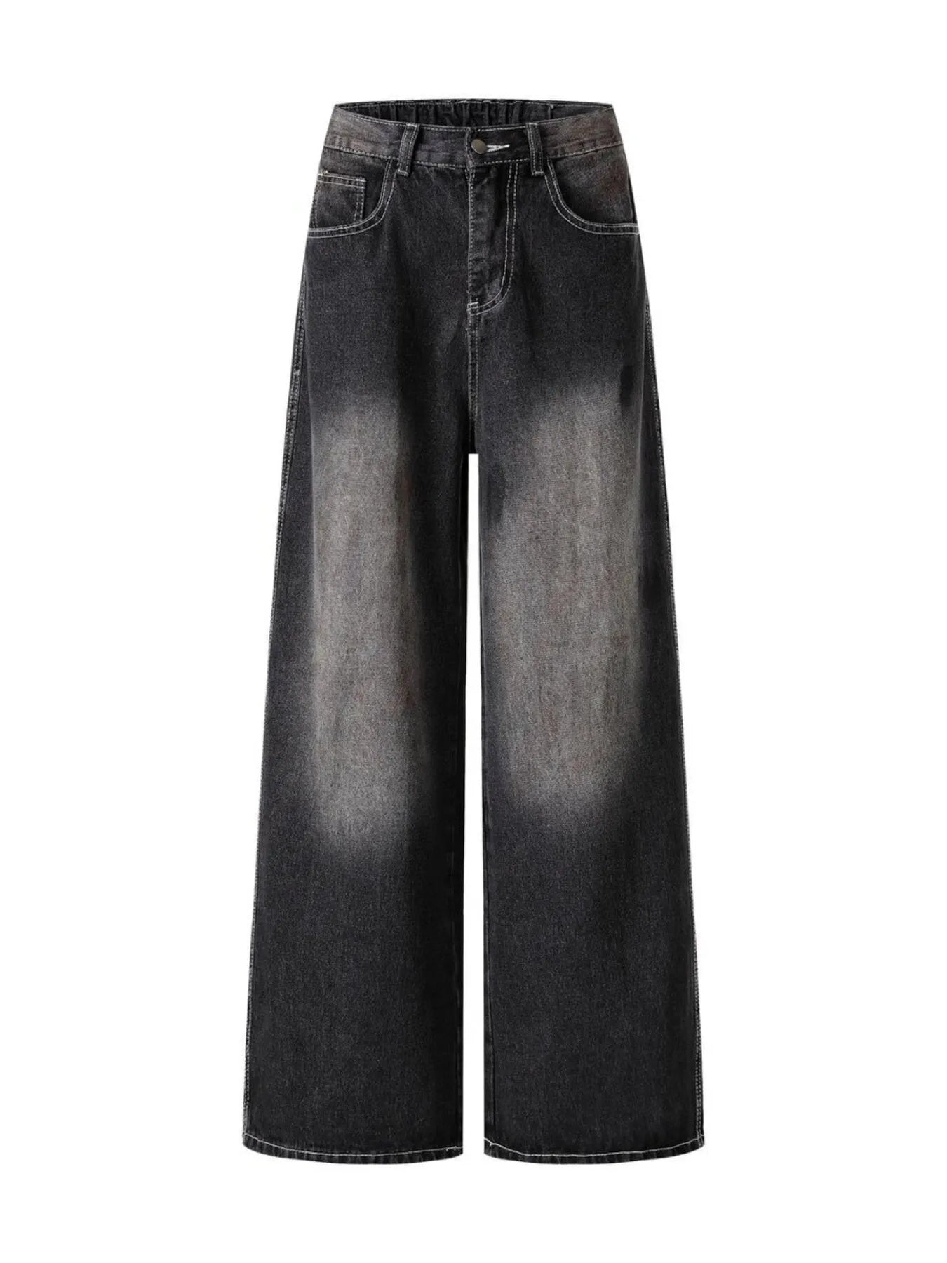 Men's Vintage Washed Wide Leg Denim Jeans