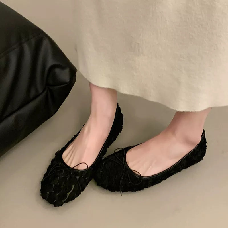 Floral Bow Slip-Ons