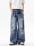 Men's Full Size Ripped Wide Leg Jeans Plus Size